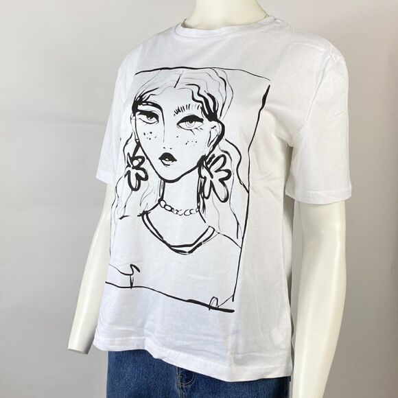 ZARA WOMAN GIRL FACE PRINT T-SHIRT GRAPHIC - Picture 6 of 6